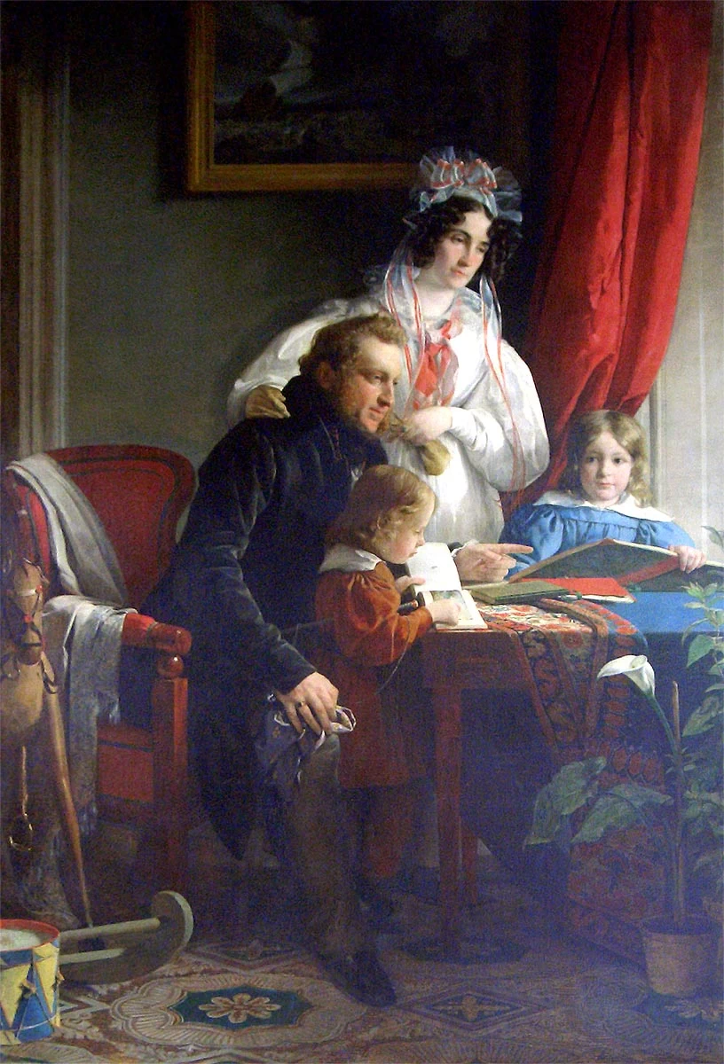 Il conte August Ferdinand Breuner - Enckevoirt con la moglie Maria Theresia Esterhazy e i loro due figli